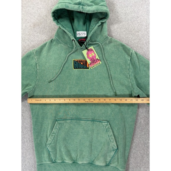 NWT Gotcha Double Vision‎ Y2K Hoodie Sweatshirt (Men's Small) Green - Picture 8 of 12